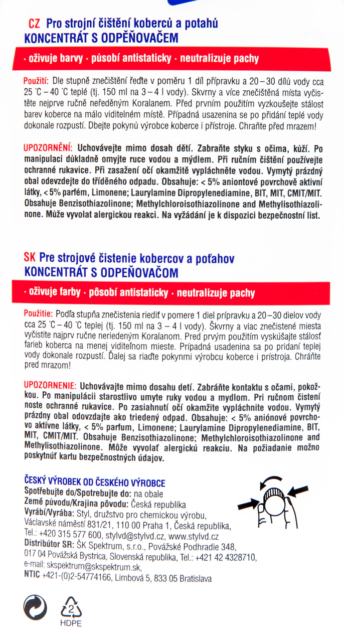 Larrin Koralan čistič na koberce 500ml